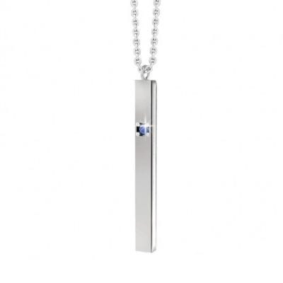 Halsband Inori Steel med blå zirkon