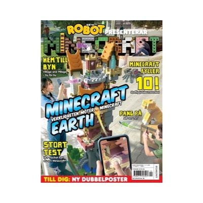 Tidning Robot presenterar Minecraft present till 9 årig kille