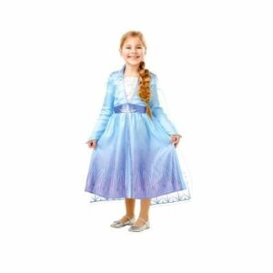 En blå prinsessklänning är en bra present till en 5-åring När den 5-åringen har sett filmen Frost MÅSTE hon ha en ljusblå klänning och sjunga i falsett. Lika bra att köpa den samtidigt som filmen.  Bra present till 5 åring