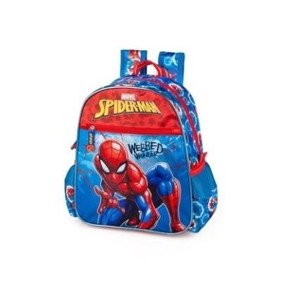 En ryggsäck med Spiderman kommer att bäras till dagis med stor stolthet