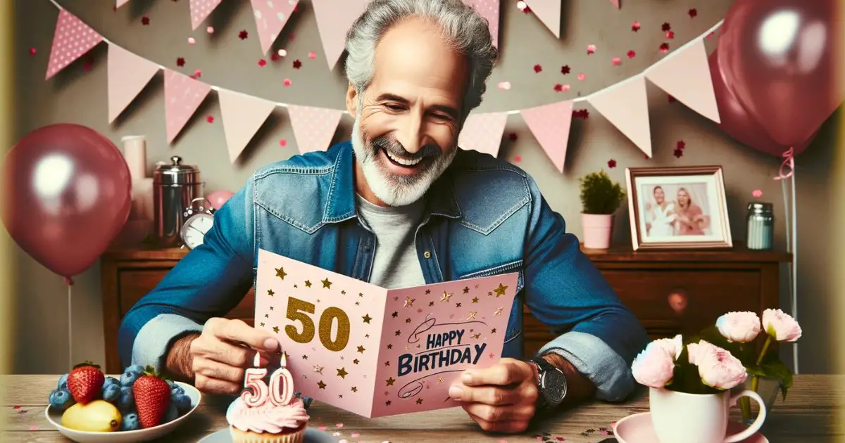 Grattis På 50-Årsdagen! Hylla jubilaren med hjärtliga gratulationer